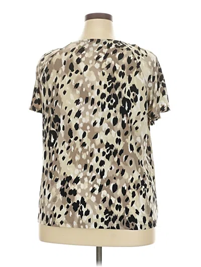 Pre-owned Style & Co Short Sleeve Blouse In Brown