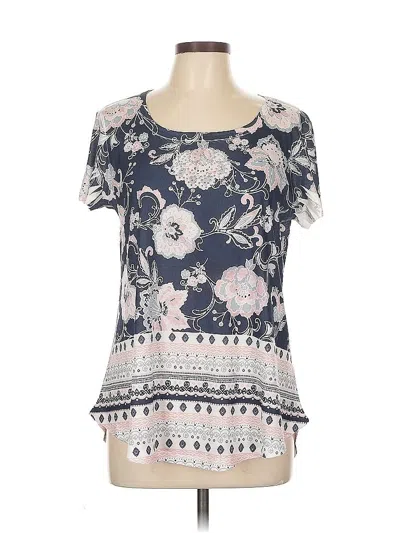 Pre-owned Style & Co Short Sleeve Blouse In Gray