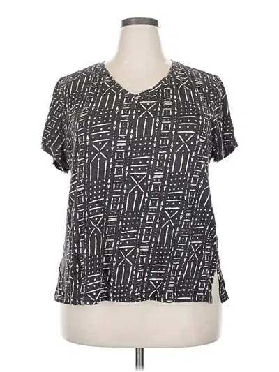 Pre-owned Style & Co Short Sleeve Blouse In Gray