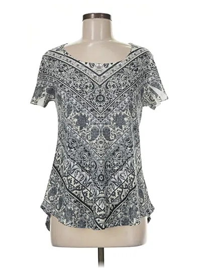 Pre-owned Style & Co Short Sleeve Blouse In Gray