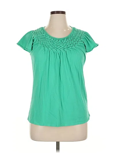 Pre-owned Style & Co Short Sleeve Blouse In Green