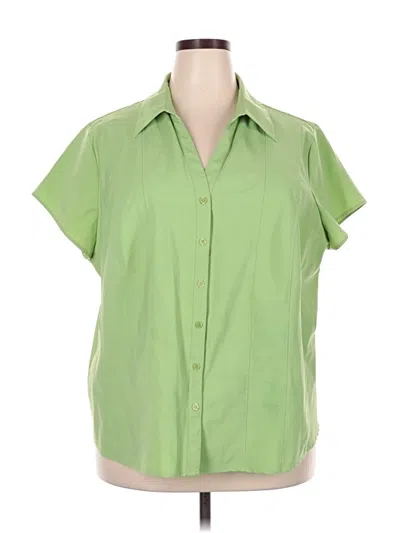 Pre-owned Style & Co Short Sleeve Blouse In Green