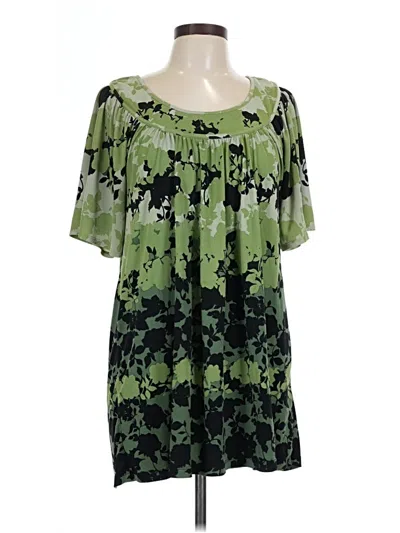 Pre-owned Style & Co Short Sleeve Blouse In Green