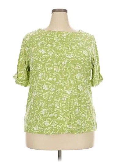 Pre-owned Style & Co Short Sleeve Blouse In Green