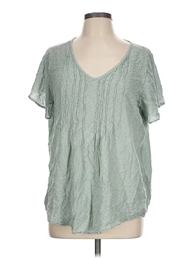 Pre-owned Style & Co Short Sleeve Blouse In Green