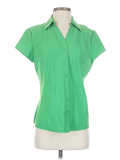 Pre-owned Style & Co Short Sleeve Blouse In Green