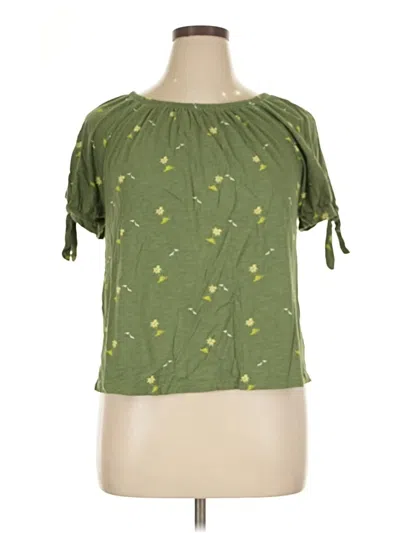 Pre-owned Style & Co Short Sleeve Blouse In Green