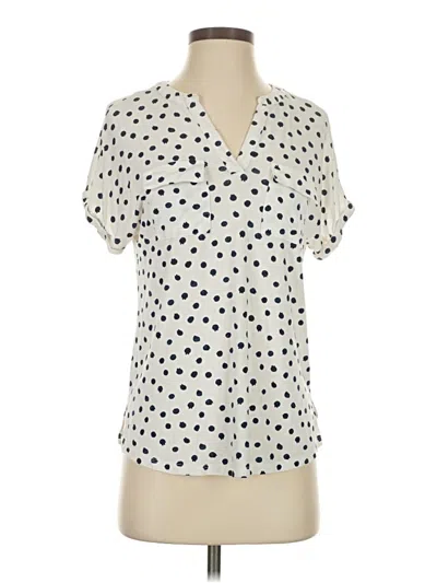 Pre-owned Style & Co Short Sleeve Blouse In Ivory