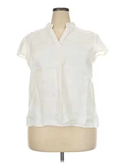 Pre-owned Style & Co Short Sleeve Blouse In Ivory