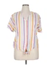 Style & Co Short Sleeve Blouse In Multi