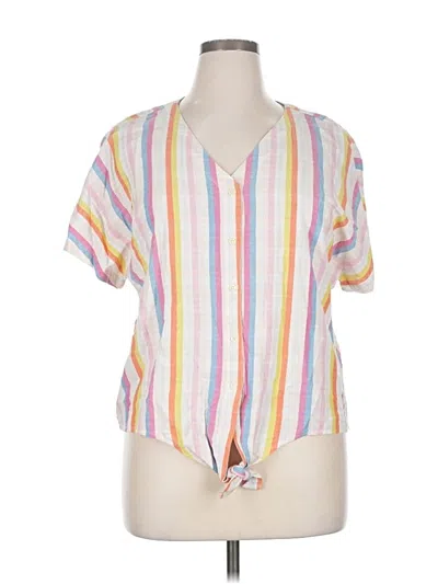 Style & Co Short Sleeve Blouse In Multi