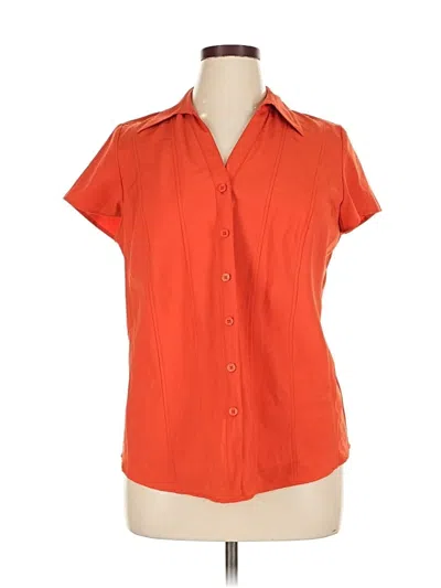 Pre-owned Style & Co Short Sleeve Blouse In Orange