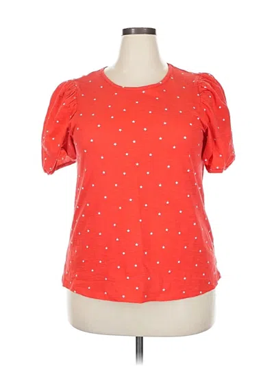 Pre-owned Style & Co Short Sleeve Blouse In Orange