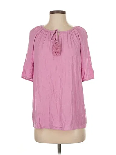 Pre-owned Style & Co Short Sleeve Blouse In Pink