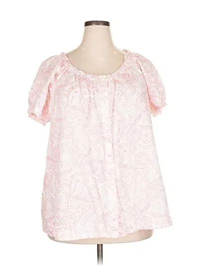 Pre-owned Style & Co Short Sleeve Blouse In Pink