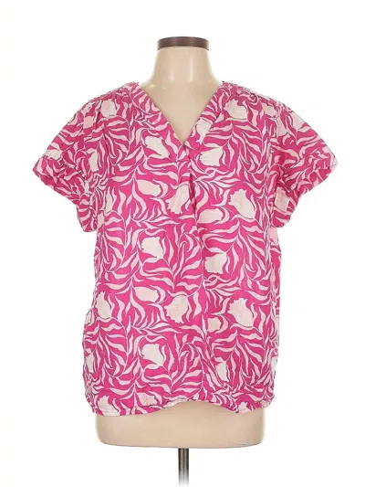 Pre-owned Style & Co Short Sleeve Blouse In Pink