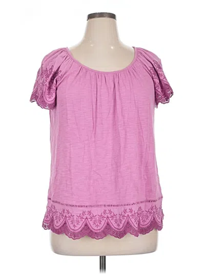 Pre-owned Style & Co Short Sleeve Blouse In Pink