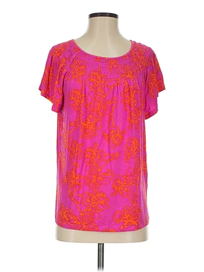 Pre-owned Style & Co Short Sleeve Blouse In Pink