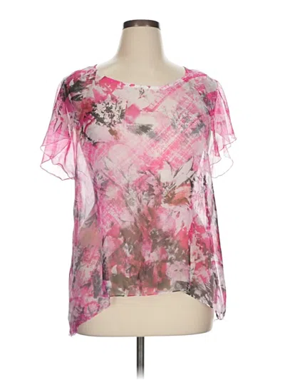 Pre-owned Style & Co Short Sleeve Blouse In Pink
