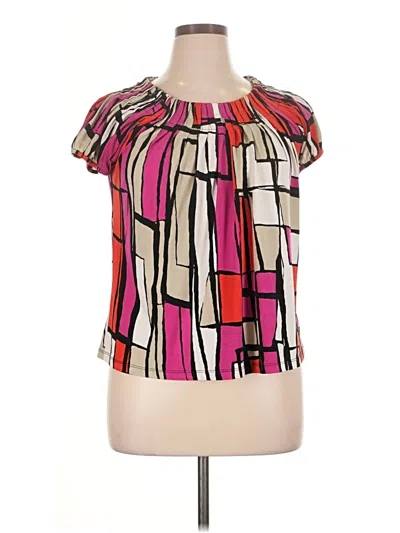 Pre-owned Style & Co Short Sleeve Blouse In Pink