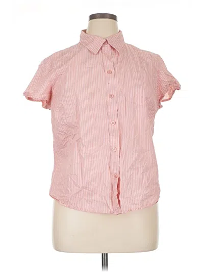 Pre-owned Style & Co Short Sleeve Blouse In Pink