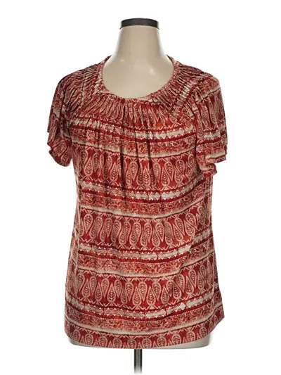 Pre-owned Style & Co Short Sleeve Blouse In Red
