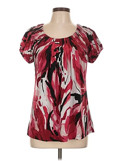 Pre-owned Style & Co Short Sleeve Blouse In Red