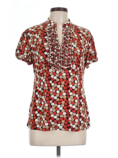 Pre-owned Style & Co Short Sleeve Blouse In Red