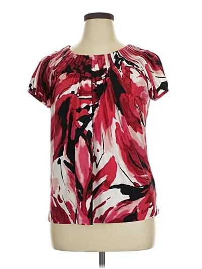 Pre-owned Style & Co Short Sleeve Blouse In Red