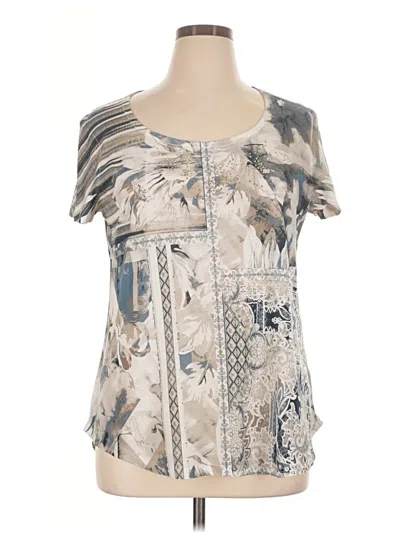 Pre-owned Style & Co Short Sleeve Blouse In Silver