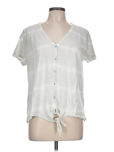 Style & Co Short Sleeve Blouse In Silver