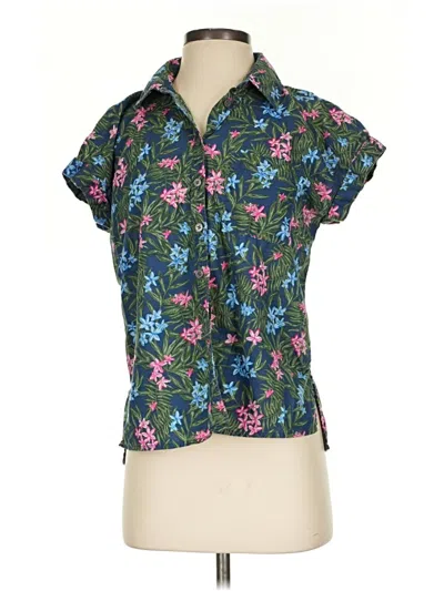 Pre-owned Style & Co Short Sleeve Blouse In Teal