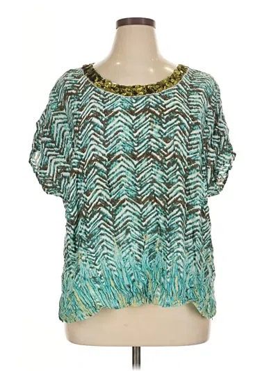 Pre-owned Style & Co Short Sleeve Blouse In Teal