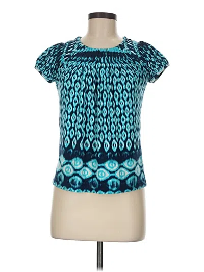 Pre-owned Style & Co Short Sleeve Blouse In Teal