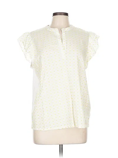Pre-owned Style & Co Short Sleeve Blouse In White