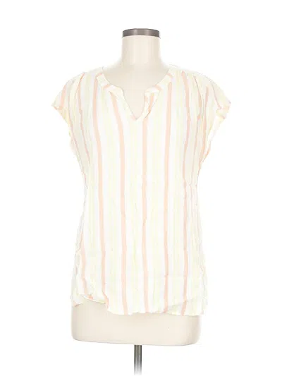 Pre-owned Style & Co Short Sleeve Blouse In White