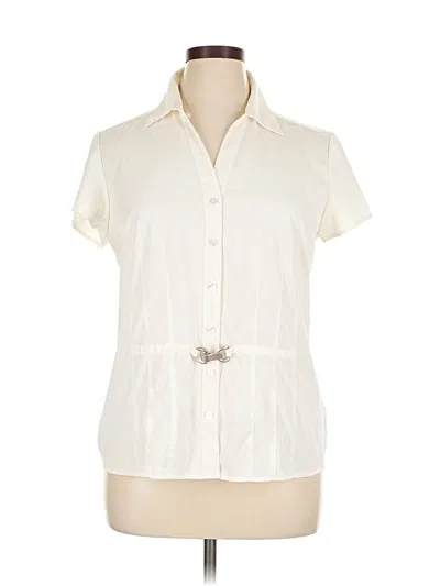 Pre-owned Style & Co Short Sleeve Blouse In White