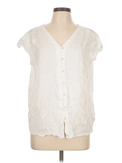 Pre-owned Style & Co Short Sleeve Blouse In White