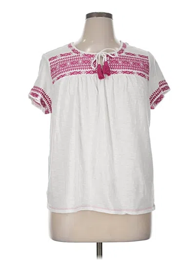 Pre-owned Style & Co Short Sleeve Blouse In White