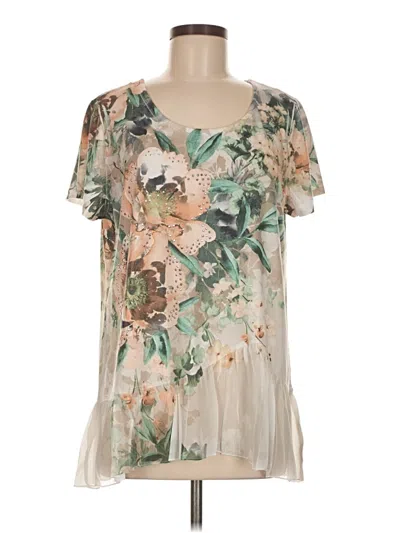 Pre-owned Style & Co Short Sleeve Blouse In White