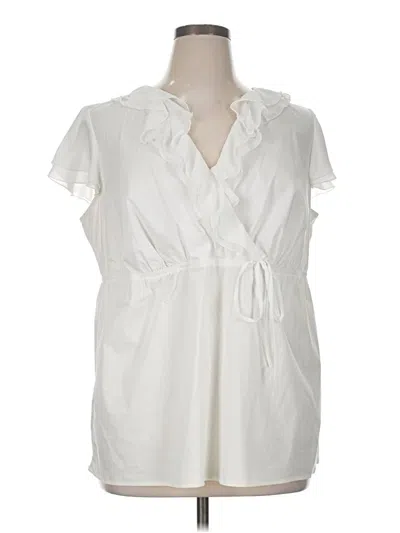 Pre-owned Style & Co Short Sleeve Blouse In White