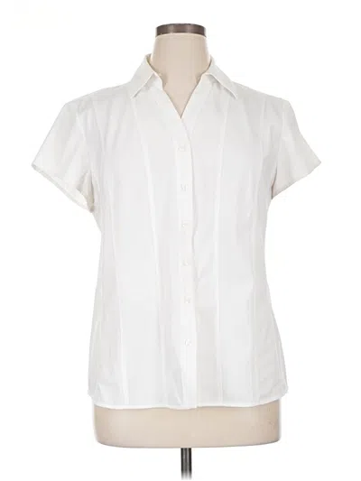 Pre-owned Style & Co Short Sleeve Blouse In White