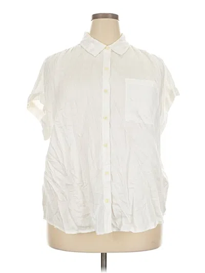 Pre-owned Style & Co Short Sleeve Blouse In White