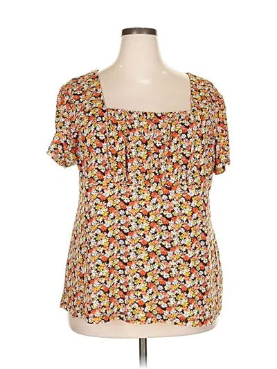 Pre-owned Style & Co Short Sleeve Blouse In Yellow