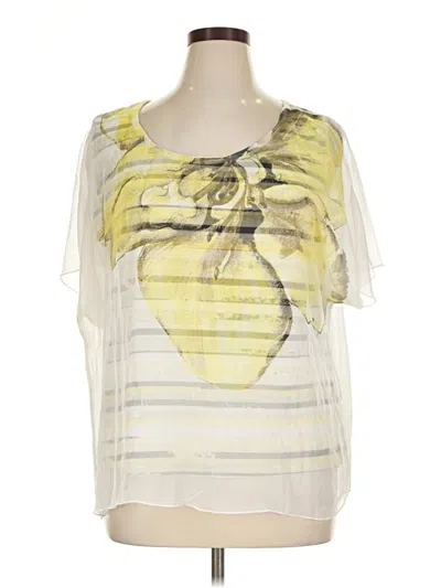 Pre-owned Style & Co Short Sleeve Blouse In Yellow