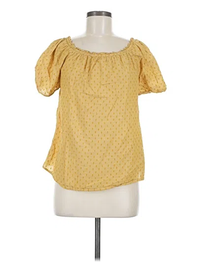 Pre-owned Style & Co Short Sleeve Blouse In Yellow