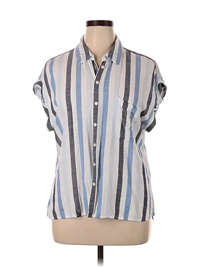Pre-owned Style & Co Short Sleeve Button Down Shirt In Blue