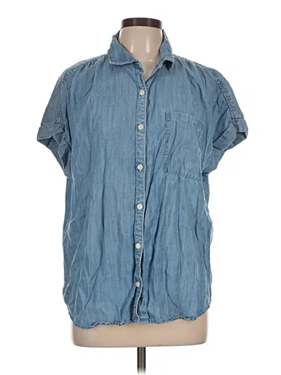 Pre-owned Style & Co Short Sleeve Button Down Shirt In Blue