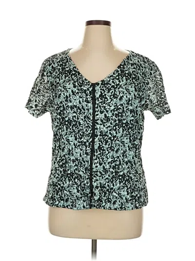 Pre-owned Style & Co Short Sleeve Henley Shirt In Blue