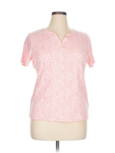 Pre-owned Style & Co Short Sleeve Henley Shirt In Pink